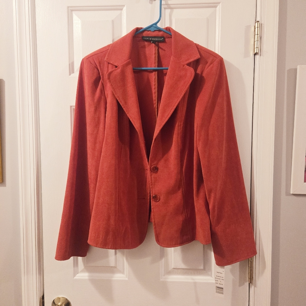 Harve Benard Red Blazer With Shoulder pads NWT